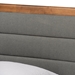 Baxton Studio Seren Mid-Century Modern Dark Grey Fabric Upholstered and Walnut Brown Finished Wood Twin Size Platform Bed - BSOSeren-Dark Grey/Walnut-Twin-HB