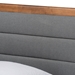 Baxton Studio Linn Mid-Century Modern Dark Grey Fabric Upholstered and Walnut Brown Finished Wood Twin Size Platform Bed - BSOLinn-Dark Grey/Walnut-Twin