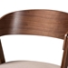 Baxton Studio Danton Mid-Century Modern Beige Fabric Upholstered and Walnut Brown Finished Wood 2-Piece Dining Chair Set - BSOWM1900B-Latte/Walnut-DC