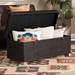 Baxton Studio Janna Rustic Transitional Dark Brown Faux Leather Upholstered and Oak Brown Finished Wood Storage Ottoman - BSOJY20B055L-Dark Brown-Large Otto