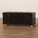 Baxton Studio Janna Rustic Transitional Dark Brown Faux Leather Upholstered and Oak Brown Finished Wood Storage Ottoman - BSOJY20B055L-Dark Brown-Large Otto