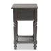 Baxton Studio Sheldon Modern and Contemporary Vintage Grey Finished Wood 1-Drawer End Table - BSOJY20B071-Grey-ET