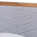 Baxton Studio Roze Mid-Century Modern Light Grey Fabric Upholstered and Walnut brown Finished Wood Twin Size Platform Bed - BSORoze-Light Grey/Walnut-Twin