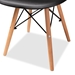 Baxton Studio Jaspen Modern and Contemporary Black Finished Polypropylene Plastic and Oak Brown Finished Wood 4-Piece Dining Chair Set - BSOAY-PC01-Black Plastic-DC