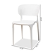 Baxton Studio Rae Modern and Contemporary White Finished Polypropylene Plastic 4-Piece Stackable Dining Chair Set - BSOAY-PC08-White Plastic-DC