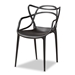Baxton Studio Landry Modern and Contemporary Black Finished Polypropylene Plastic 4-Piece Stackable Dining Chair Set - BSOAY-PC10-Black Plastic-DC