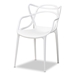 Baxton Studio Landry Modern and Contemporary White Finished Polypropylene Plastic 4-Piece Stackable Dining Chair Set - BSOAY-PC10-White Plastic-DC