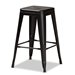 Baxton Studio Horton Modern and Contemporary Industrial Black Finished Metal 4-Piece Stackable Counter Stool Set - BSOAY-MC06-Black Matte-CS