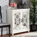 Baxton Studio Carlena Modern and Contemporary White Finished Wood and Mirrored Glass 2-Door Sideboard - BSOJY20B076-White/Mirror-Sideboard