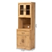 Baxton Studio Laurana Modern and Contemporary Oak Brown Finished Wood Kitchen Cabinet and Hutch - BSOWS883200-Wotan Oak