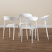 Baxton Studio Gould Modern Transtional White Plastic 4-Piece Dining Chair Set - BSOAY-PC09-White Plastic-DC