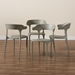 Baxton Studio Gould Modern Transtional Beige Plastic 4-Piece Dining Chair Set - BSOAY-PC09-Beige Plastic-DC