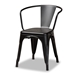Baxton Studio Ryland Modern Industrial Black Finished Metal 4-Piece Dining Chair Set - BSOAY-MC02-Black Matte-DC