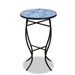 Baxton Studio Gaenor Modern and Contemporary Black Metal and Blue Glass Plant Stand - BSOH01-97880-Mosaic Plant Stand