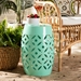 Baxton Studio Hallie Modern and Contemporary Aqua Finished Metal Outdoor Side Table - BSOH01-101371B Aqua Metal Side Table