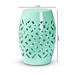 Baxton Studio Hallie Modern and Contemporary Aqua Finished Metal Outdoor Side Table - BSOH01-101371B Aqua Metal Side Table