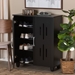Baxton Studio Renley Modern and Contemporary Black Finished Wood 2-Door Shoe Storage Cabinet - BSOSESC260WI-Black-Shoe Cabinet