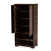 Baxton Studio Raina Modern and Contemporary Two-Tone Walnut Brown and Black Finished Wood 2-Door Shoe Storage Cabinet - BSOSESC70140WI-Columbia/Black-Shoe Cabinet