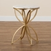 Baxton Studio Jaclyn Modern and Contemporary Gold Finished Metal End Table with Marble Tabletop - BSOH01-97048-Metal/Marble Side Table