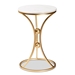 Baxton Studio Tarmon Modern and Contemporary Gold Finished Metal End Table with Marble Tabletop - BSOH01-100353-Metal/Marble Side Table