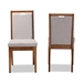 Baxton Studio Octavia Modern and Contemporary Grey Fabric Upholstered and Walnut Brown Finished Wood 2-Piece Dining Chair Set - BSORH2082C-Grey/Walnut-DC-2PK