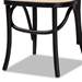 Baxton Studio Cambree Mid-Century Modern Brown Woven Rattan and Black Wood 2-Piece Cane Dining Chair Set - BSOC29-Black-Beechwood/Rattan-DC