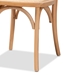 Baxton Studio Neah Mid-Century Modern Brown Woven Rattan and Wood 2-Piece Cane Dining Chair Set - BSOB29-Natural Wood-Beechwood/Rattan-DC