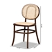Baxton Studio Garold Mid-Century Modern Brown Woven Rattan and Walnut Brown Wood 2-Piece Cane Dining Chair Set - BSOC19-Walnut-Beechwood/Rattan-DC