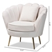 Baxton Studio Garson Glam and Luxe Beige Velvet Fabric Upholstered and Gold Metal Finished Accent Chair - BSODC-02-2-Velvet Beige-Chair