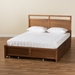 Baxton Studio Saffron Modern and Contemporary Walnut Brown Finished Wood Queen Size 4-Drawer Platform Storage Bed - BSOMG0068-Walnut-4DW-Queen-Bed