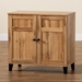 Baxton Studio Glidden Modern and Contemporary Oak Brown Finished Wood 2-Door Shoe Storage Cabinet - BSOFP-1201-Wotan Oak