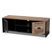 Baxton Studio Connell Modern and Contemporary Industrial Two-Tone Natural Brown and Black Finished Wood and Black Metal 2-Door TV Stand - BSOLOR-001-Natural/Black