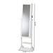 Baxton Studio Ryoko Modern and Contemporary White Finished Wood Jewelry Armoire with Mirror - BSOJC568-WHC-White