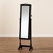 Baxton Studio Madigan Modern and Contemporary Black Finished Wood Jewelry Armoire with Mirror - BSOJC465B-BK-BLACK