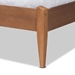 Baxton Studio Lenora Mid-Century Modern Grey Fabric Upholstered and Walnut Brown Finished Wood Queen Size Platform Bed - BSOMG0077S-Light Grey/Walnut-Queen