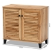 Baxton Studio Coolidge Modern and Contemporary Oak Brown Finished Wood 2-Door Shoe Storage Cabinet - BSOFP-01LV-Wotan Oak
