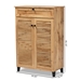 Baxton Studio Coolidge Modern and Contemporary Oak Brown Finished Wood 5-Shelf Shoe Storage Cabinet - BSOFP-03LV-Wotan Oak