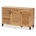 Baxton Studio Coolidge Modern and Contemporary Oak Brown Finished Wood 3-Door Shoe Storage Cabinet - BSOFP-04LV-Wotan Oak