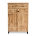 Baxton Studio Glidden Modern and Contemporary Oak Brown Finished Wood 1-Drawer Shoe Storage Cabinet - BSOFP-1203-Wotan Oak