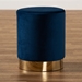 Baxton Studio Chaela Contemporary Glam and Luxe Navy Blue Velvet Fabric Upholstered and Gold Finished Metal Ottoman - BSOFZD020219-Navy Blue Velvet-Ottoman
