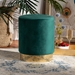Baxton Studio Chaela Contemporary Glam and Luxe Green Velvet Fabric Upholstered and Gold Finished Metal Ottoman - BSOFZD020219-Green Velvet-Ottoman
