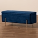 Baxton Studio Rockwell Contemporary Glam and Luxe Navy Blue Velvet Fabric Upholstered and Gold Finished Metal Storage Bench - BSOFZD0223-Navy Blue Velvet-Bench