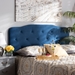 Baxton Studio Gregory Modern and Contemporary Navy Blue Velvet Fabric Upholstered King Size Headboard - BSOGregory-Navy Blue Velvet-HB-King