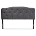 Baxton Studio Gregory Modern and Contemporary Grey Velvet Fabric Upholstered Queen Size Headboard - BSOGregory-Grey Velvet-HB-Queen