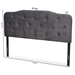 Baxton Studio Gregory Modern and Contemporary Grey Velvet Fabric Upholstered Queen Size Headboard - BSOGregory-Grey Velvet-HB-Queen