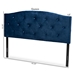 Baxton Studio Leone Modern and Contemporary Navy Blue Velvet Fabric Upholstered Queen Size Headboard - BSOLeone-Navy Blue Velvet-HB-Queen