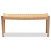 Baxton Studio Pacari Rustic Transitional Oak Brown Finished Wood and Hemp Accent Bench - BSOSK9138-Oak-Bench