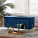 Baxton Studio Helaine Contemporary Glam and Luxe Navy Blue Fabric Upholstered and Gold Metal Bench Ottoman - BSOFZD200124-Navy Blue-Bench