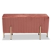 Baxton Studio Helaine Contemporary Glam and Luxe Blush Pink Fabric Upholstered and Gold Metal Bench Ottoman - BSOFZD200124-Blush Pink-Bench