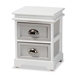Baxton Studio Cachet Modern and Contemporary Two-Tone Grey and White Finished Wood 2-Drawer Nightstand